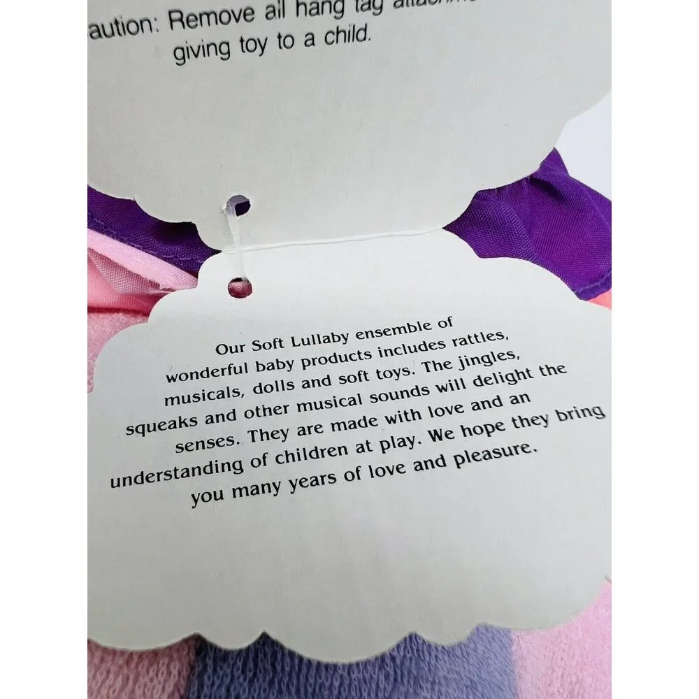 Russ Clown Plush Pink Purple Terry Cloth Stuffed Toy Pastel 12 inch Soft Lullaby